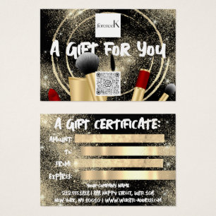 Black Gold Makeup Artist Logo QR 100 Pieces