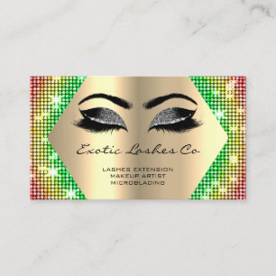 Black Gold Makeup Glitter Lashes Rainbow QR Business Card