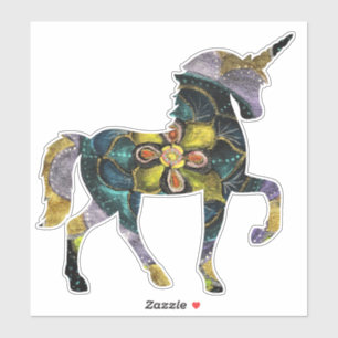 Black &  Gold Mandala Unicorn  Art