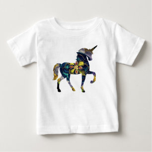 Black &  Gold Mandala Unicorn  Art Baby T-Shirt