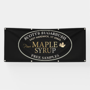 Black & Gold Maple Syrup Gold Leaf Farmer's Market Banner