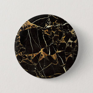 Black Gold Marble - ADD Text if desired 6 Cm Round Badge
