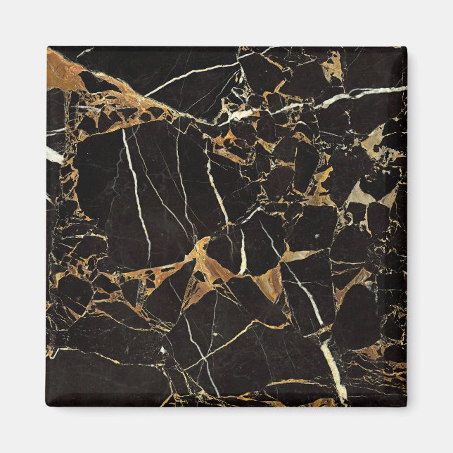 Black Gold Marble - ADD Text if desired Magnet (Front)