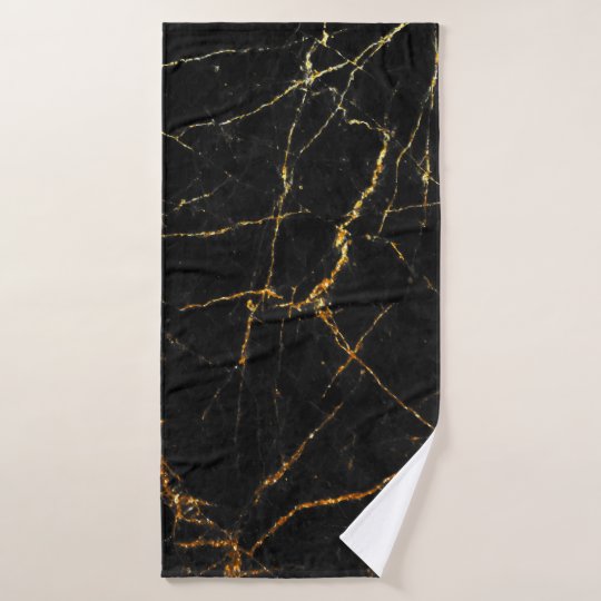 Black gold marble bath towel Zazzle.co.uk