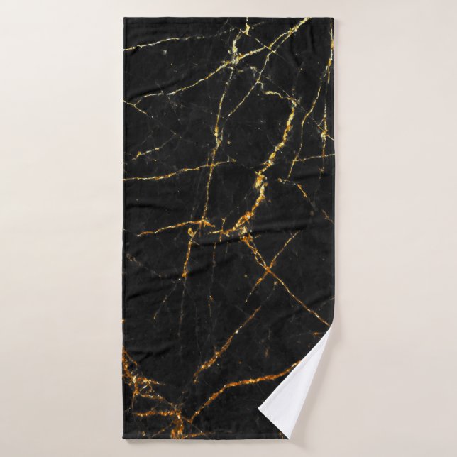 Black gold marble bath towel (Bath Towel)