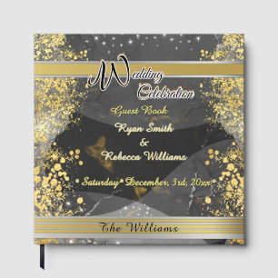 Black & Gold Marble Design Guest Book
