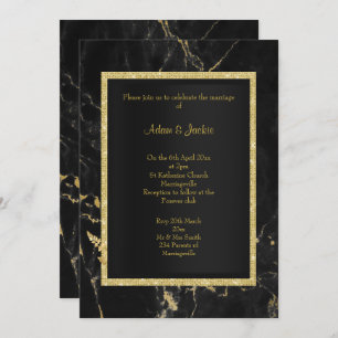 Black Gold Marble ELEGANT WEDDING Invitation