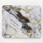 Black Gold Marble Established Personalised Mouse Mat<br><div class="desc">A striking design of black and grey marble with strands of gold running through.  Easily personalised with your name and established date.  Great keepsake and gift idea for weddings,  newlyweds,  anniversaries,  house warmings,  and special holidays.</div>