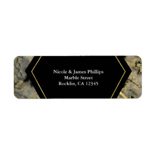 Black & Gold Marble Glam Wedding Invitation