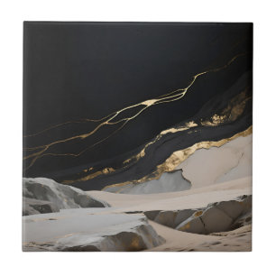 Black Gold Marble Landscape Tile