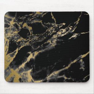 Black Gold Marble Mouse Pad