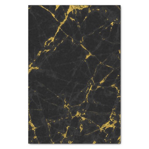 Image of Black & Gold Marble Texture Print Tissue Paper