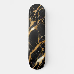 black gold marble texture skateboard