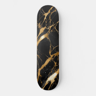 black gold marble texture skateboard