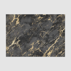 Black & Gold Marble Tissue Paper
