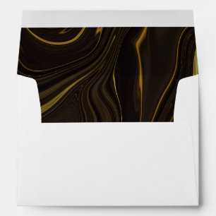 Black Gold Marble Wedding  Envelope