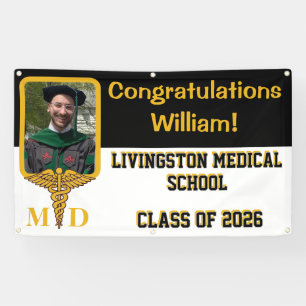 Black & Gold Medical School Graduation Banner