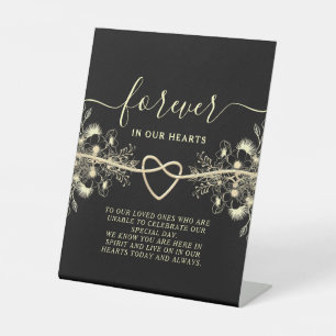 Black Gold Memorial Pedestal Sign