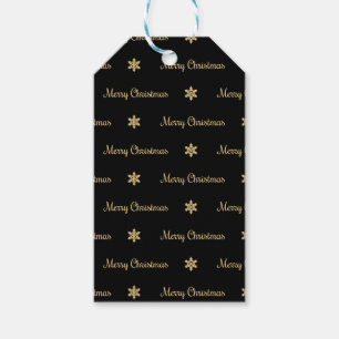 Black & Gold  Merry Christmas Gift Tag