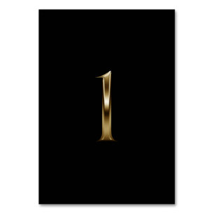 Black Gold Metallic Look Number 1 Table Number