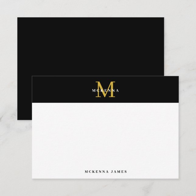 Black Gold Minimal Elegant Simple Classy Modern Card (Front/Back)