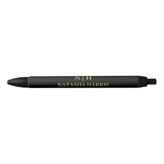 Black Gold Minimalist Modern Monogram pen