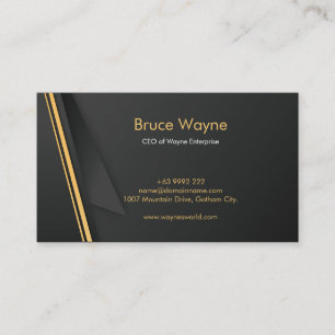 Black Gold Minimalist Modern Professional Business Card