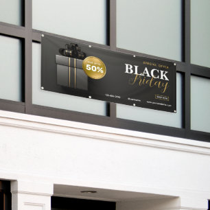 Black Gold Modern Black Friday Sale Outdoor Banner