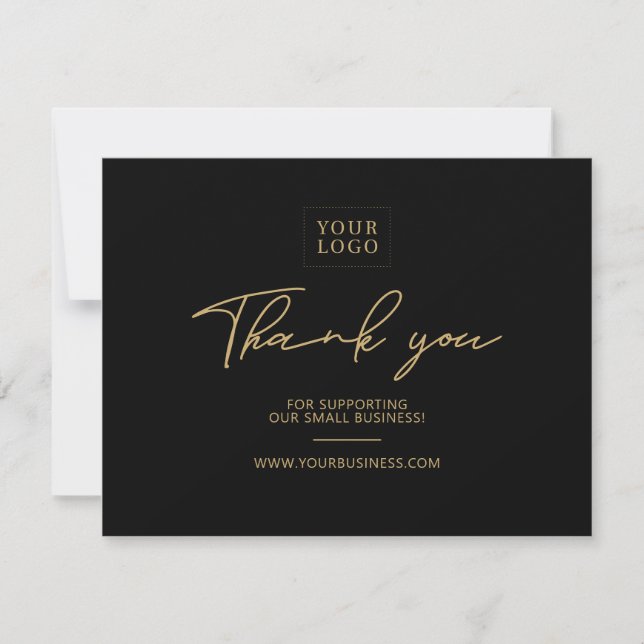 Black & Gold Modern Business Package Thank You Card (Front)