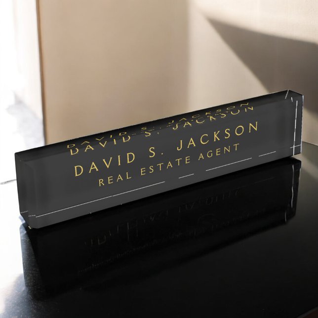 Black Gold Modern Elegant Professional Classy Nameplate (Creator Uploaded)