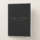 Black Gold Modern Elegant Professional Classy Pocket Folder (Front)