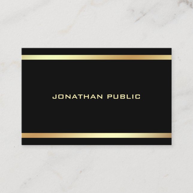 Black Gold Modern Elegant Professional Template Business Card (Front)