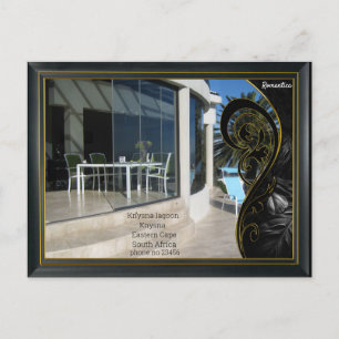 Black Gold Modern Geometric Abstract Postcard