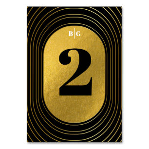 Black & Gold Modern Minimalist Arch Wedding Table Number