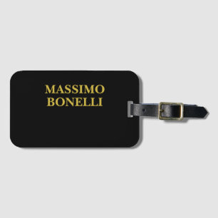 Black Gold Modern Minimalist Elegant Your Name Luggage Tag