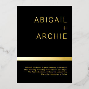 Black & Gold Modern Minimalist Wedding Golden