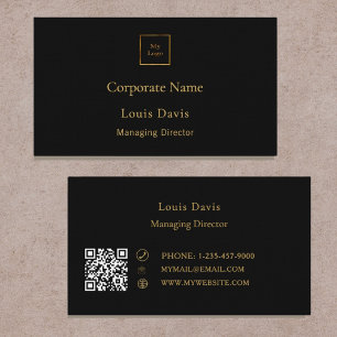 Black gold modern minimialst premium logo business card