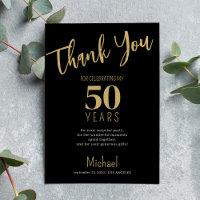 Black gold modern typography milestone birthday