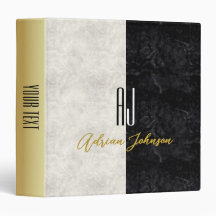 Black Gold Monogram Binder Organiser