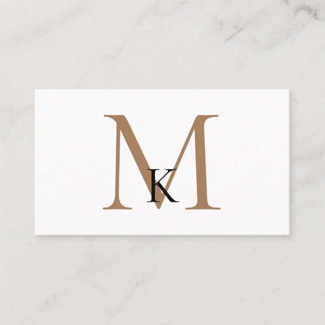 Black & Gold Monogram Business Card (Front)