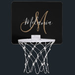 Black Gold Monogram Elegant Stylish Script Name  Mini Basketball Hoop<br><div class="desc">Great Christmas gift for your friend . Black Gold Monogram Elegant Stylish Script Name Mini Basketball Hoop</div>