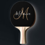 Black Gold Monogram Elegant Stylish Script Ping  Ping Pong Paddle<br><div class="desc">Black Gold Monogram Elegant Stylish Script Name Mini Basketball Hoop for Christmas</div>