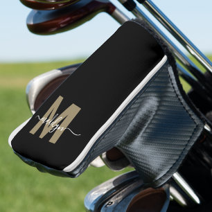Black Gold Monogram Golf Head Cover