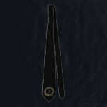 Black Gold Monogram Groomsman Tie<br><div class="desc">Classic black tie with elegant gold floral monogram—personalised for each groomsman. A stylish accessory and thoughtful wedding party gift,  perfect for formal celebrations.
Want a special initial or extra detail? Email me at bpkolman@gmail.com and I’ll help you customise it!</div>