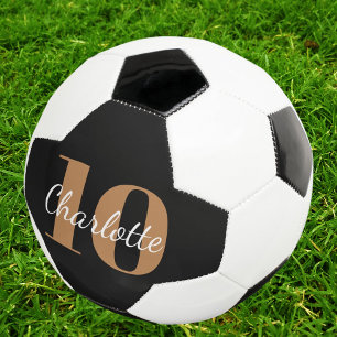 Black gold monogram initials name number football