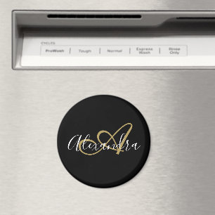 Black Gold Monogram Name Cruise Door Magnet