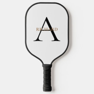 Black & Gold Monogram  Pickleball Paddle