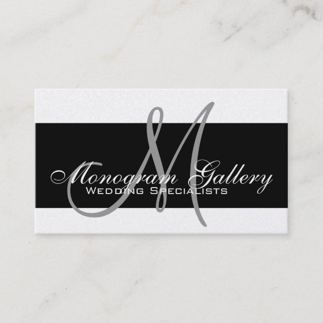 Black Gold Monogram Professional Business Cards (Front)