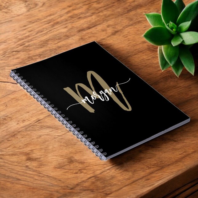 Black Gold Monogram Professional Office Notebook (Creator Uploaded)
