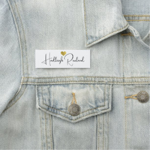 Black Gold Monogram Script Name Stylish Tag